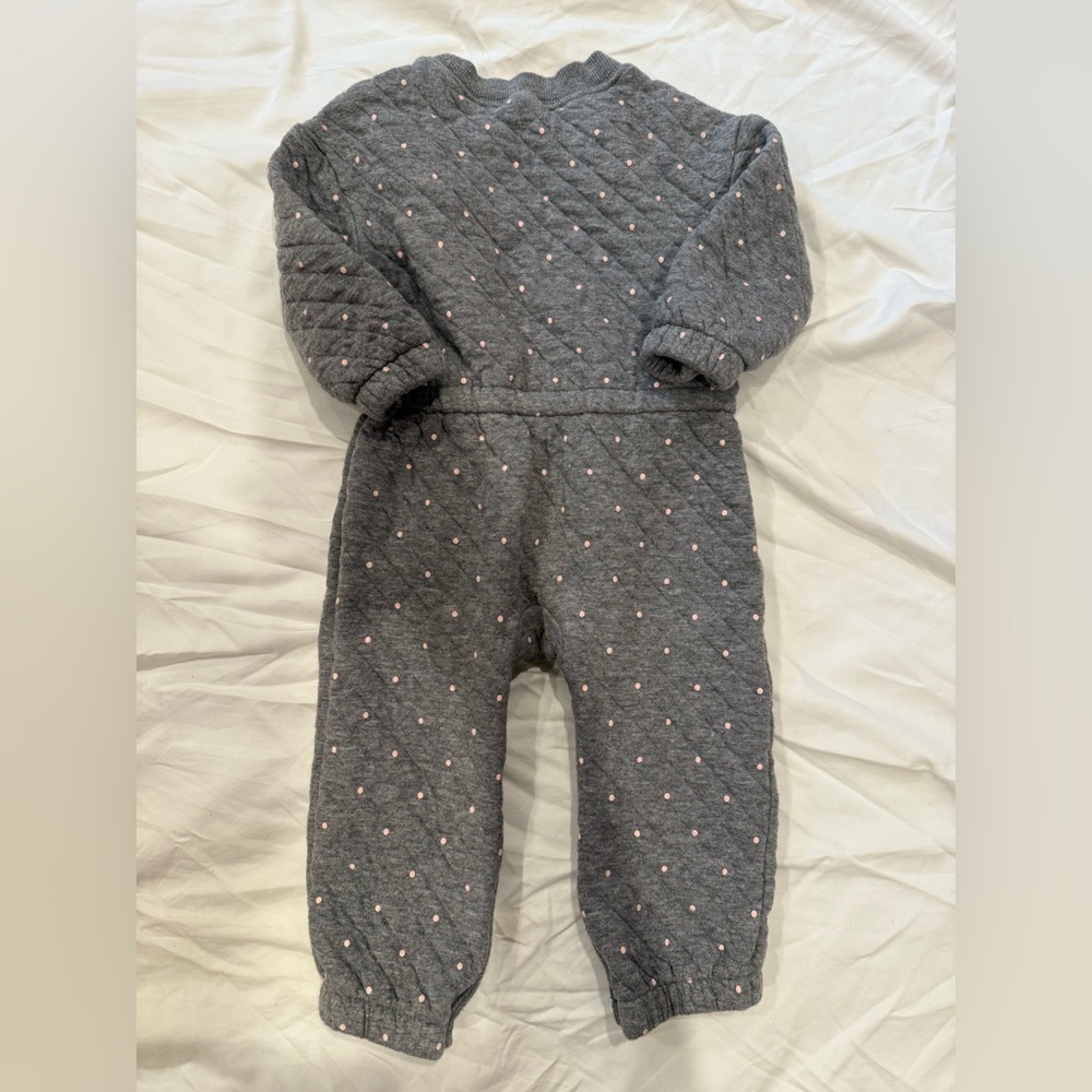 Carter’s Infant Baby Bundle Lot Long Sleeve Quilted Jumpsuit and Sweater 12M - Picture 5 of 7